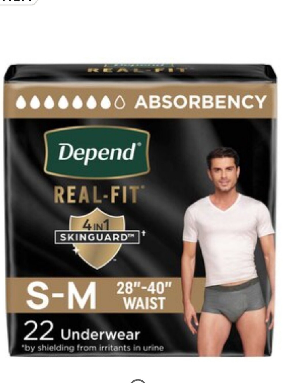 75 count Real Fit Men’s Incontinence Boxer Briefs, Grey - Maximum Absorbency